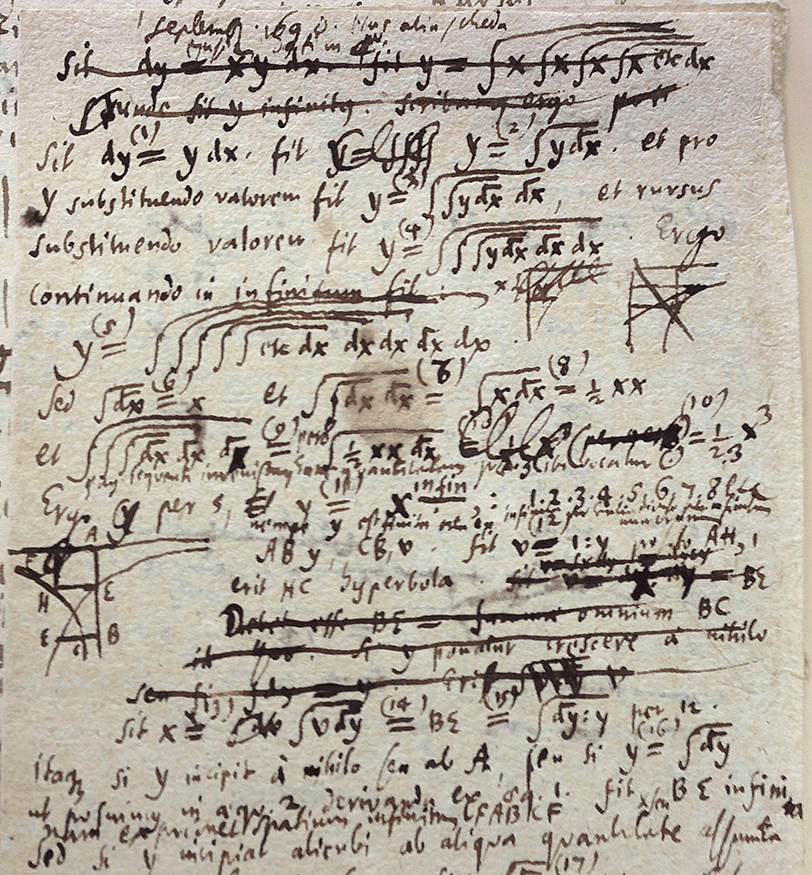 Leibniz Manuskript mit Integralzeichen